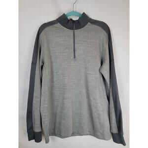 Nike Golf Pullover Mock Neck Dri-Fit 1/4 Zip Sweatshirt Heather Gray Mens Size L
